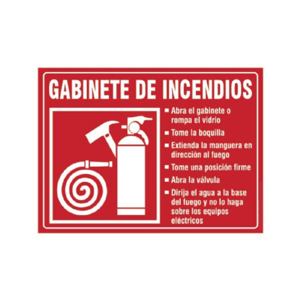 Señaletica Gabinete de incendios V S Digital Avisos en Acrílico